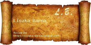 Liszka Barna névjegykártya